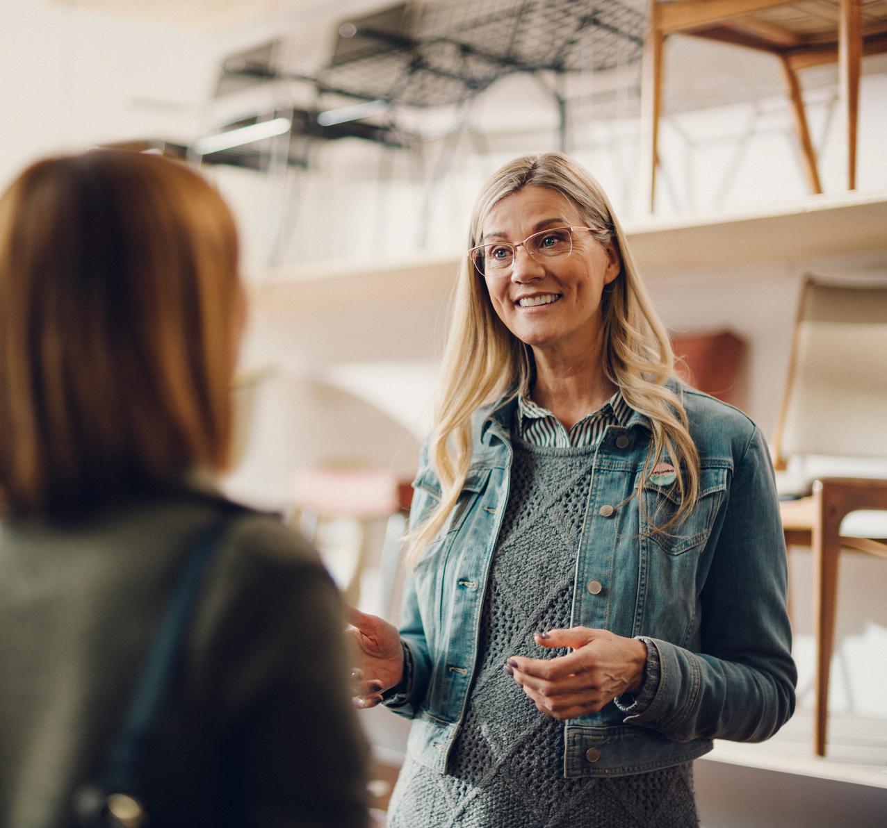 Woman in a retail store