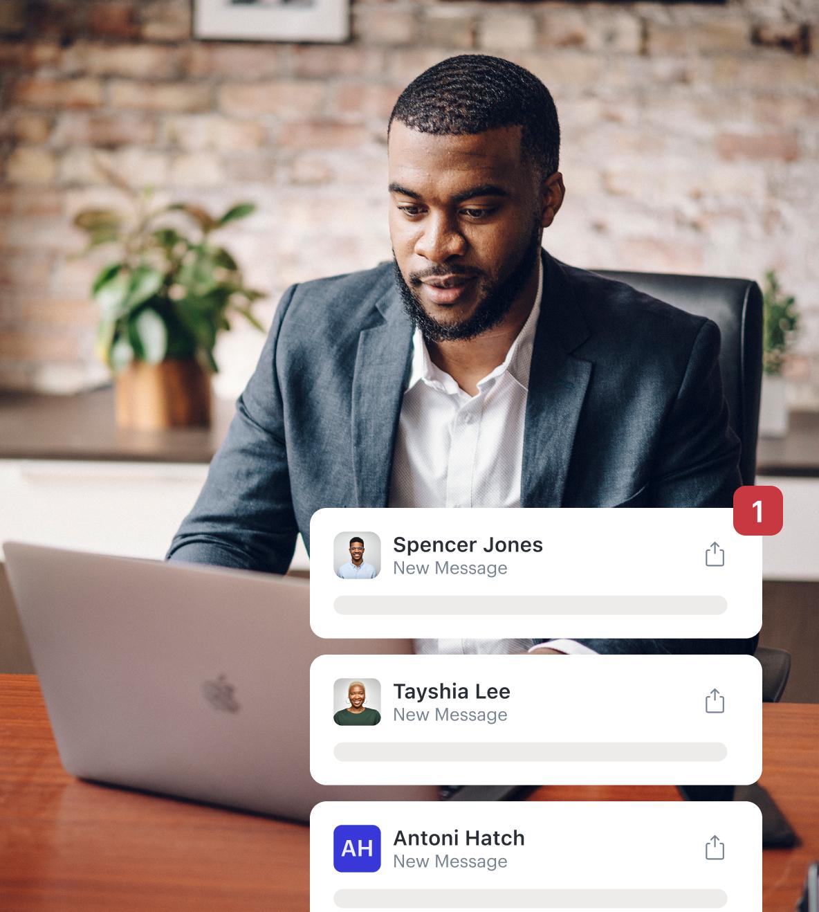 Man at desk in office